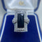 Bague 57 Bague en or blanc 14 kt avec diamants et onyx 58 Facettes