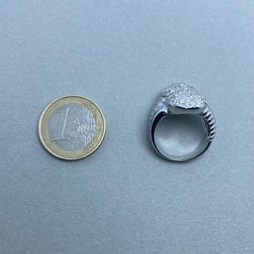 Bague 55 Bague en or blanc 14 kt avec diamants taille brillant 1,28 ct 58 Facettes