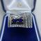 Bague 56 Bague en or 14 kt avec diamants et saphirs 58 Facettes