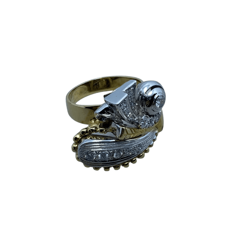 Bague 60 Bague en or 14 kt et diamants 58 Facettes