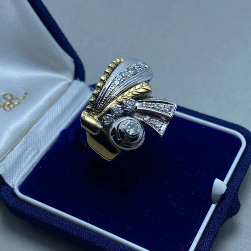 Bague 60 Bague en or 14 kt et diamants 58 Facettes
