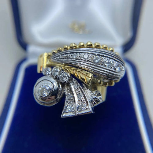 Bague 60 Bague en or 14 kt et diamants 58 Facettes