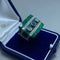 Bague 56 Bague en or blanc 14 kt avec saphir et diamants 58 Facettes