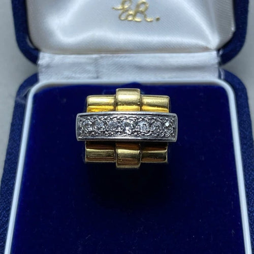 Bague 52 Bague en or jaune 18 ct avec diamants taille brillant 58 Facettes