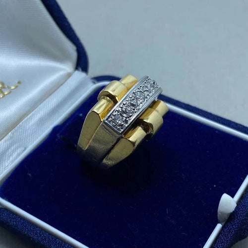 Bague 52 Bague en or jaune 18 ct avec diamants taille brillant 58 Facettes