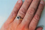 Bague 52 Bague années 40 en or jaune et blanc 18 carats, saphir 58 Facettes