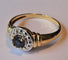 Bague 52 Bague années 40 en or jaune et blanc 18 carats, saphir 58 Facettes