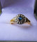 Bague 52 Bague années 40 en or jaune et blanc 18 carats, saphir 58 Facettes