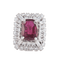 Bague 49 Bague marguerite rubis birman et diamants en or blanc 18 ct 58 Facettes 1