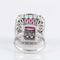 Bague 49 Bague marguerite rubis birman et diamants en or blanc 18 ct 58 Facettes 1