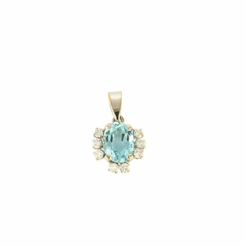 Pendentif Pendentif aigue-marine et diamants en or blanc 18 carats 58 Facettes 1664917