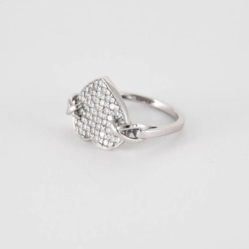 Bague 54 Bague cœur en or blanc 18 carats et 33 diamants 58 Facettes 2086203