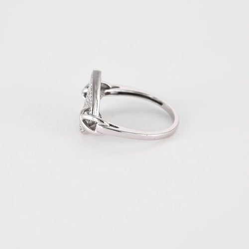 Bague 54 Bague cœur en or blanc 18 carats et 33 diamants 58 Facettes 2086203