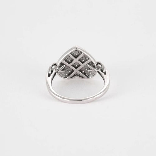 Bague 54 Bague cœur en or blanc 18 carats et 33 diamants 58 Facettes 2086203