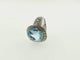 Bague 51 Bague en or blanc 18 carats avec aigue-marine et diamants 58 Facettes