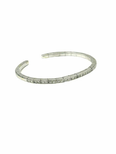 Bracelet Mauboussin - Bracelet jonc articulé en or blanc 18K et diamants 58 Facettes