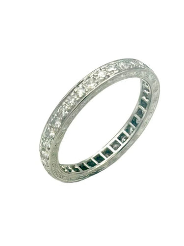 Bague 59 Alliance - Bague en or blanc et diamants 0,60 ct 58 Facettes