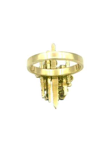 Bague 55 Bague vintage en or jaune 18K, saphirs et diamants 58 Facettes