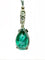 Collier Collier - Pendentif en or blanc 18K, émeraude et diamants 58 Facettes