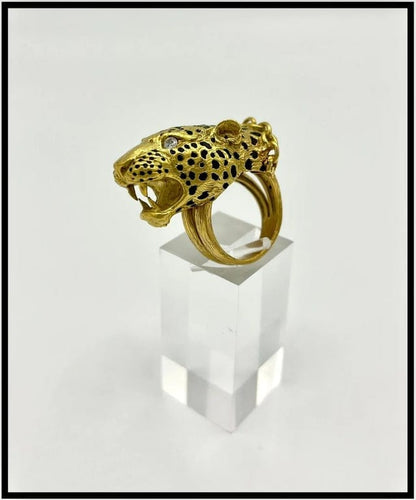 Bague 51 FRED Léopard - Bague en or jaune 18 carats et diamants 58 Facettes