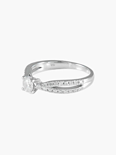 Bague 54 Bague de fiançailles en or blanc 18k et diamants 58 Facettes