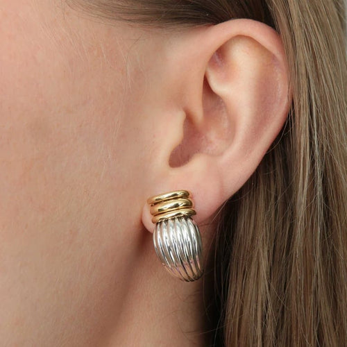 Boucles d'oreilles OJ Perrin - Boucles d’oreilles en or 18k et argent 58 Facettes