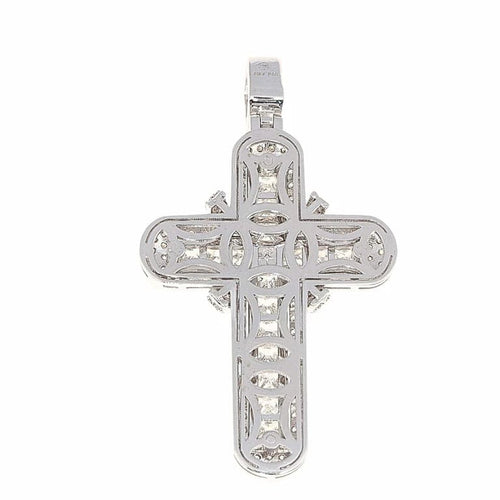 Pendentif Croix princesse - Pendentif en or blanc et diamants 58 Facettes
