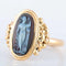 Bague 56 Bague camée sur onyx en or jaune 18k 58 Facettes