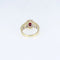 Bague 50 Bague en or jaune 18 carats au rubis ovale et diamants 58 Facettes 001.41417