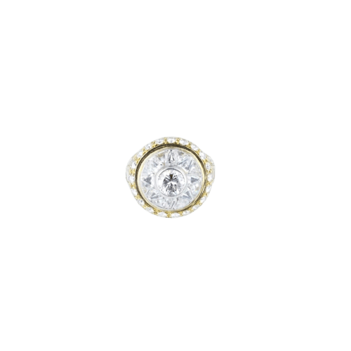 Bague 50.5 Bague en or jaune et or blanc 18k sertie de diamants 58 Facettes 001.39269