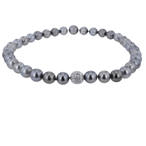 Collier Collier en chute de perles de Tahiti en or gris 18k et diamants 58 Facettes 001.41425