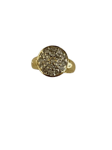 Bague 55 Bague boule pavée de diamants en or jaune 18 carats 58 Facettes 751089