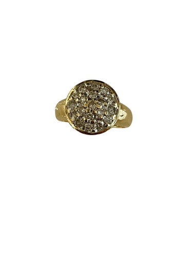 Bague 55 Bague boule pavée de diamants en or jaune 18 carats 58 Facettes 751089