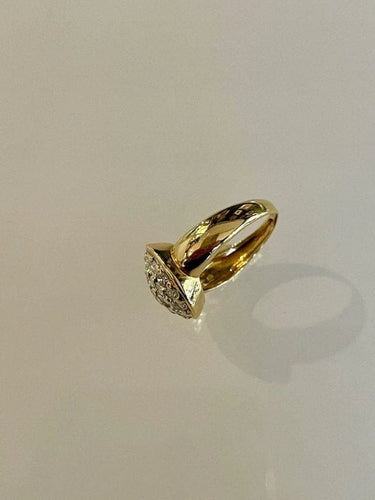 Bague 55 Bague boule pavée de diamants en or jaune 18 carats 58 Facettes 751089