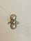 Bague 56 Bague trilogie en platine avec perles et diamants 58 Facettes 1046905