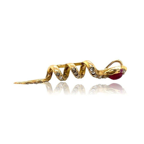 Collier Nyoka - Collier vintage en or jaune 18k avec rubis et diamants 58 Facettes