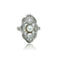 Bague 52 Bague Art déco en or jaune 14k, platine, diamants et perle 58 Facettes
