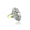 Bague 52 Bague Art déco en or jaune 14k, platine, diamants et perle 58 Facettes