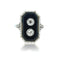 Bague 52 Bague Art déco en or gris 18 carats, onyx et diamants 58 Facettes