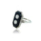 Bague 52 Bague Art déco en or gris 18 carats, onyx et diamants 58 Facettes
