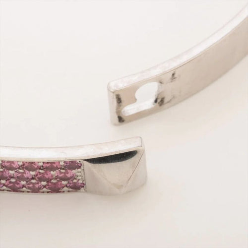 Bracelet Hermès Collier de chien - Bracelet en or blanc 18k et saphir rose 58 Facettes