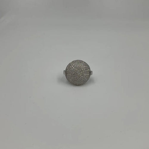 Bague 54 Édouard Nahum - Bague en or gris pavée de diamants 58 Facettes