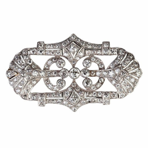 Broche Broche Art déco en platine 950 avec diamants 6,30 ct 58 Facettes 0020000140