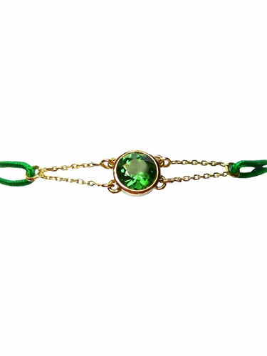 Bracelet Les Petits Acrostiches - Bracelet en or jaune 18k et tourmaline verte 58 Facettes