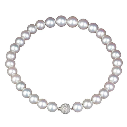 Collier Collier vintage en or blanc 18 carats, perles des mers du Sud et diamants 58 Facettes 0020002127