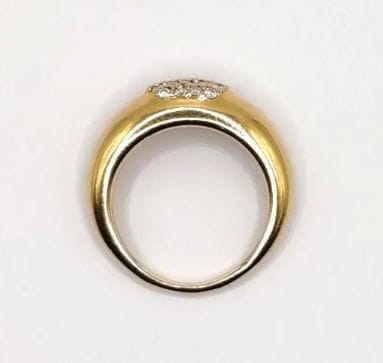 Bague 54 Bague jonc en or jaune 18K pavée de 24 diamants 58 Facettes
