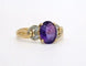 Bague 54 Bague vintage en or jaune 18K, améthyste et diamants 58 Facettes