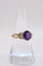 Bague 54 Bague vintage en or jaune 18K, améthyste et diamants 58 Facettes