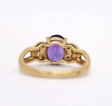 Bague 54 Bague vintage en or jaune 18K, améthyste et diamants 58 Facettes