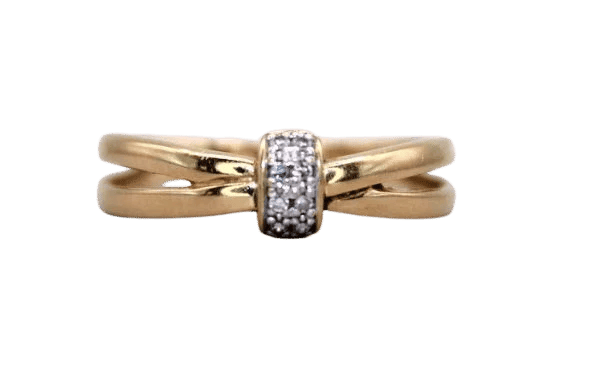 Bague 56 Bague en or jaune 18 carats sertie de 8 diamants 58 Facettes